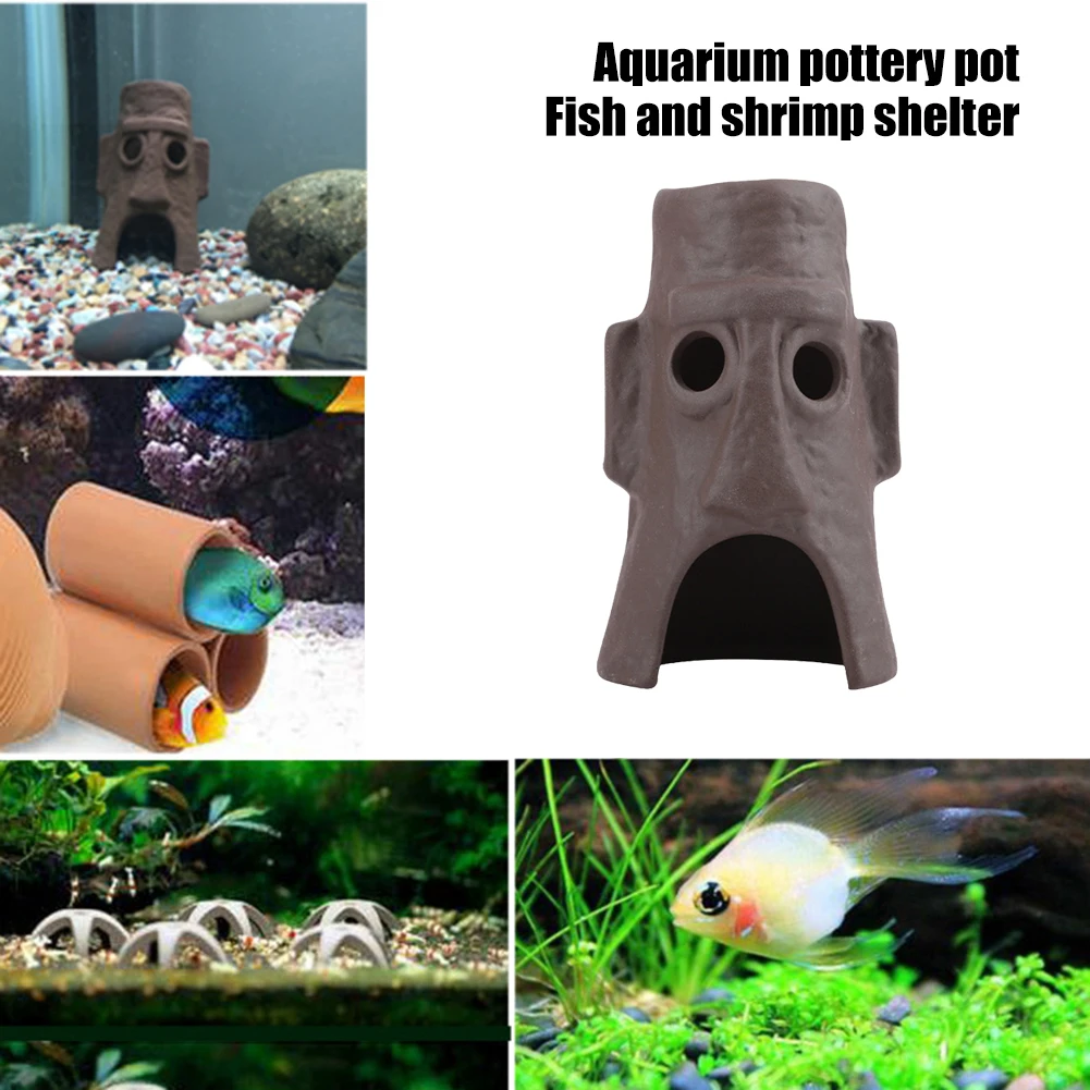 

Shrimp Shelter Clay Pot Cichlid Hide Cave Aquarium Aquatic Purple Sand Decoration Shrimp Breeding Shelter House