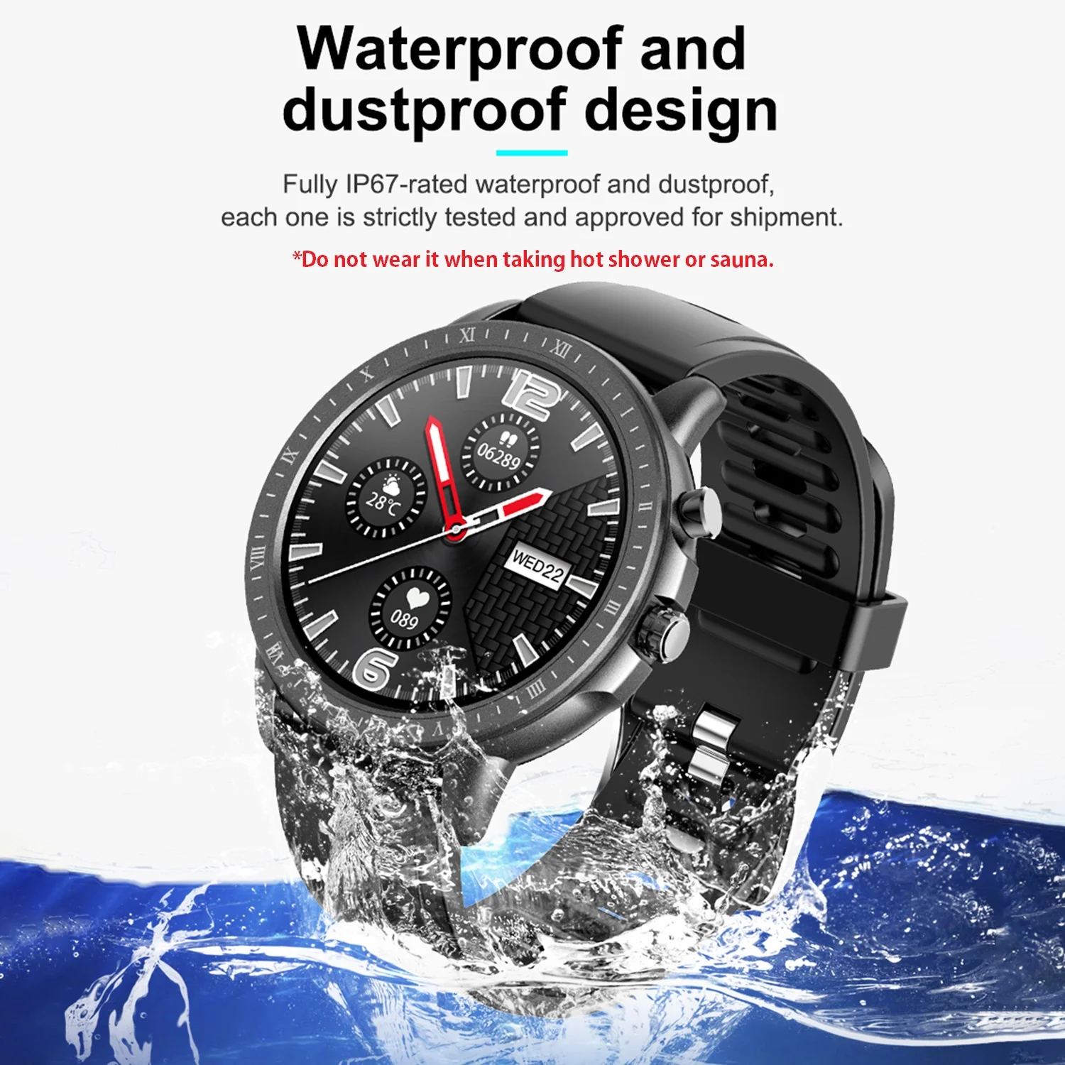 SENBONO S02 SmartWatch 1 3 дюйма сенсорный экран IP67 водонепроницаемый спортивный трекер