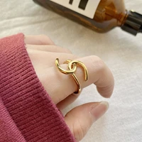 925 sterling silver korean twisted cross hollow ring opening female minimalist fashion smooth temperament jewelry gift