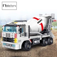 mailackers city engineering car technical truck bulldozer crane building block technical vehicle bricks construction toy for kid