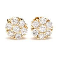 exquisite cz crystal earring for women aaa shiny cubic zircon round shape romantic female wedding stud earrings fashion jewelry