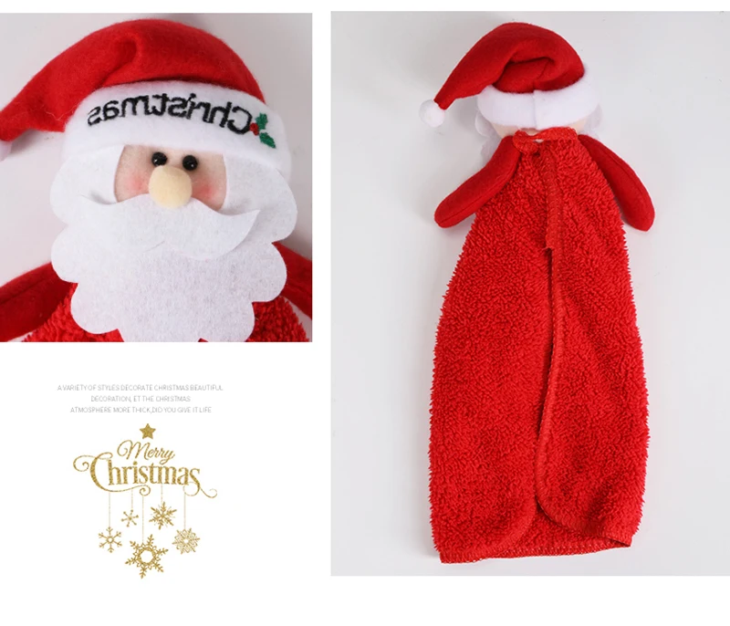 

1pc Christmas Handcloth Santa Claus Snowman Bathroom Water Absorbing Towels Christmas Decoration For Home Kids Gift Wipes Body