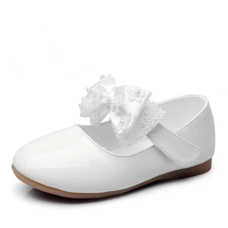 

baby girls Shoes Kids wedding party shoes little patent leather flower princess For Dance Red White Black