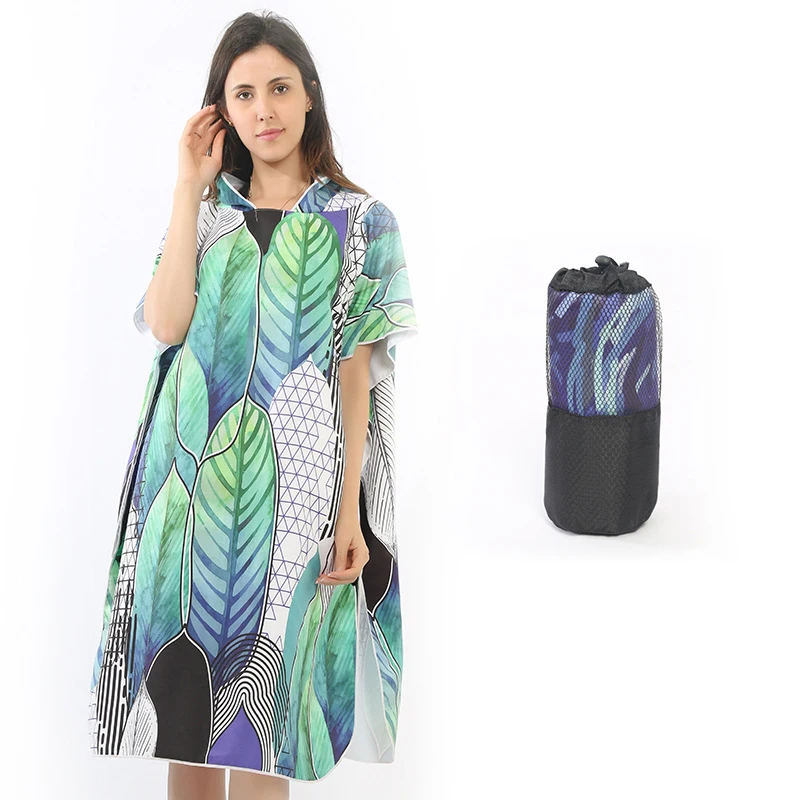 Красивое цветочное полотенце с капюшоном/модное пляжное из микрофибры для улицы