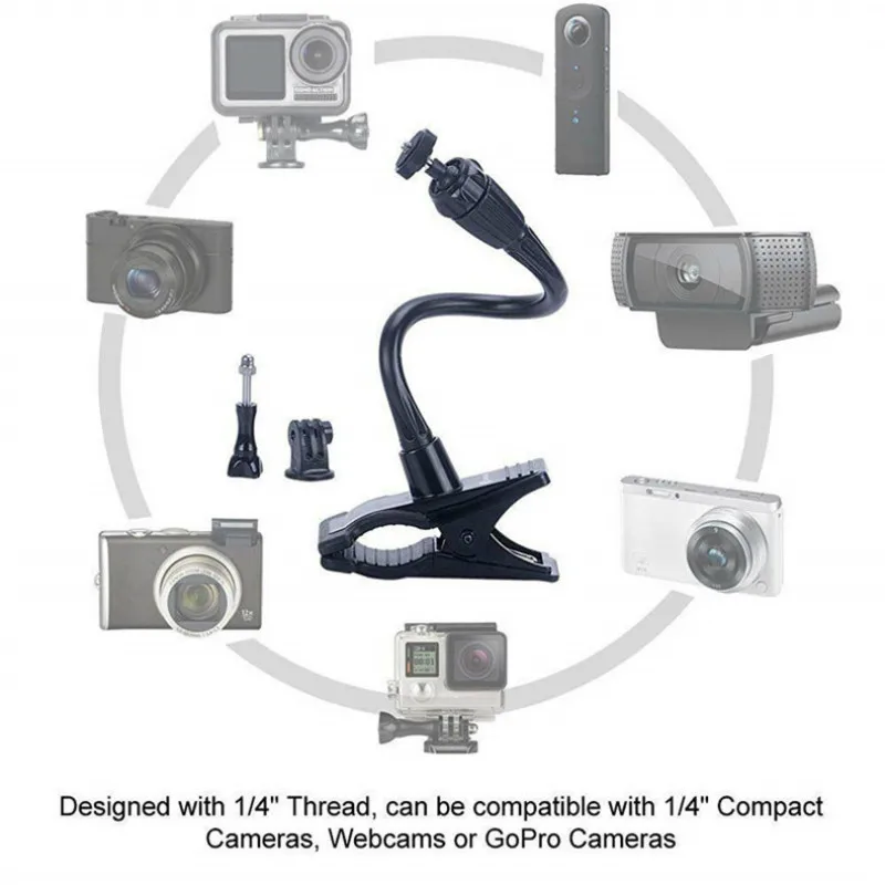 Гибкий Длинный поворотный зажим для крепления на зажиме Gopro Hero 7 6 5 4 DJI Xiaomi Yi