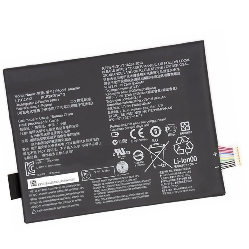 Высококачественная сменная батарея 6340mAh L11C2P32 для Lenovo IdeaTad S6000 S6000-F S6000-H A7600 A7600-HV