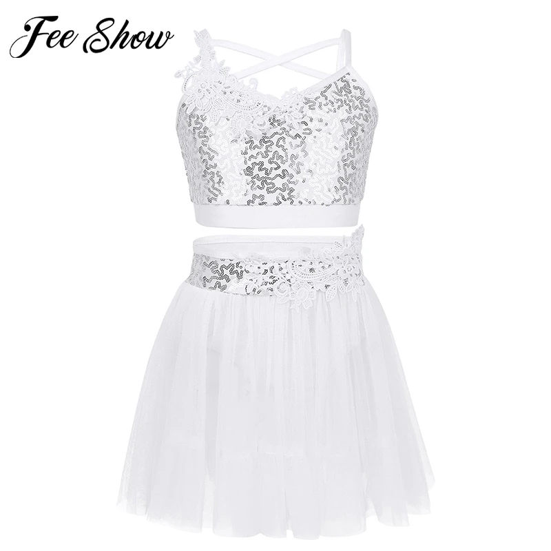 Детские топы с блестками для девочек гимнастическое трико Тюлевая пачка