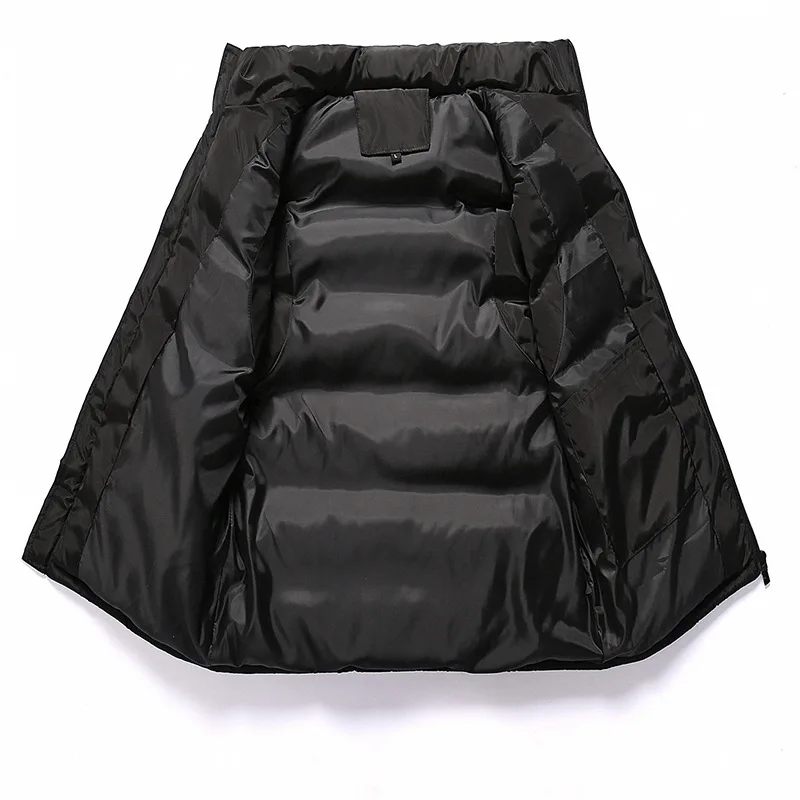 Plus Size 9XL Vest Jackets Men Winter Puffer Waist Coat Casual Men's Sleeveless Jacket Waistcoat Warm Vests Coat Male Black Blue