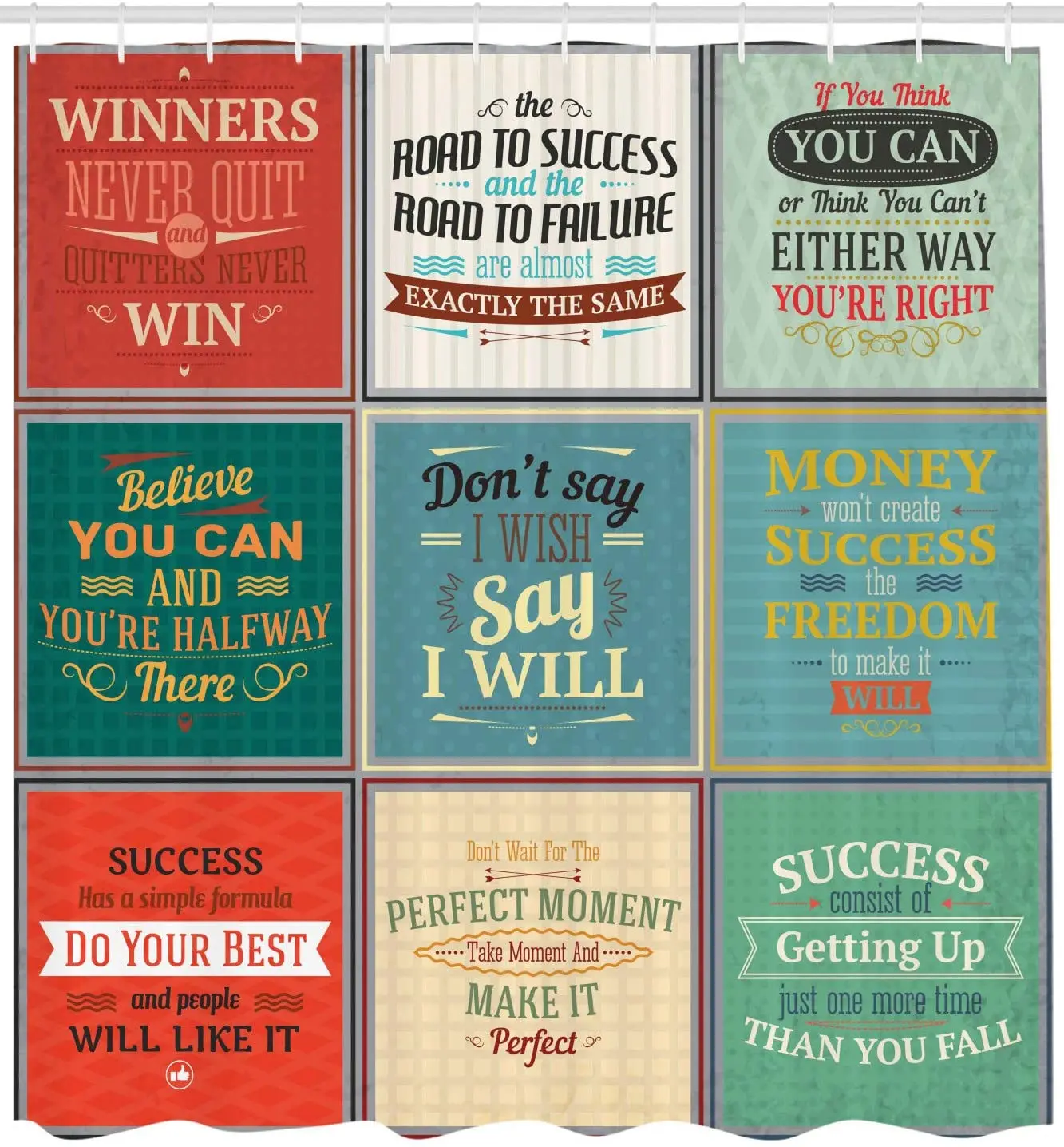 Душевая занавеска для ванной комнаты иллюстрация вдохновляющих сообщений слова