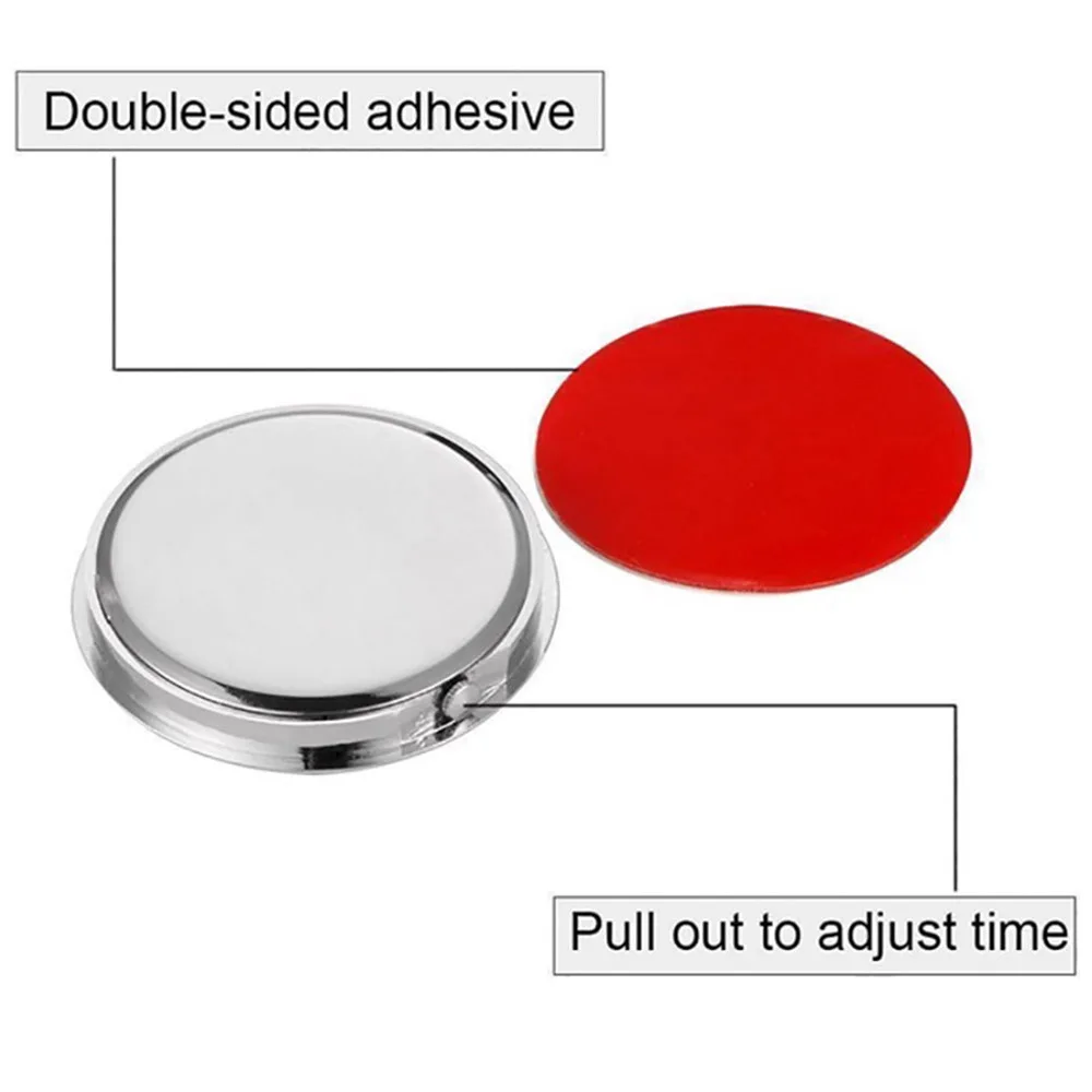 For Car Boat Bike Ornament Accessories Mini Electric Luminous Auto Dashboard Round Quartz Stick-On Clock |