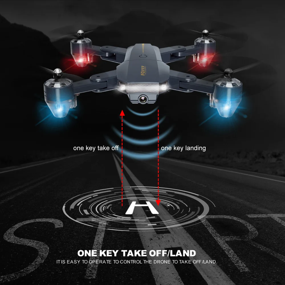 Радиоуправляемый Дрон FQ777 Квадрокоптер Wi Fi FPV Дроны с широкоугольной HD камерой