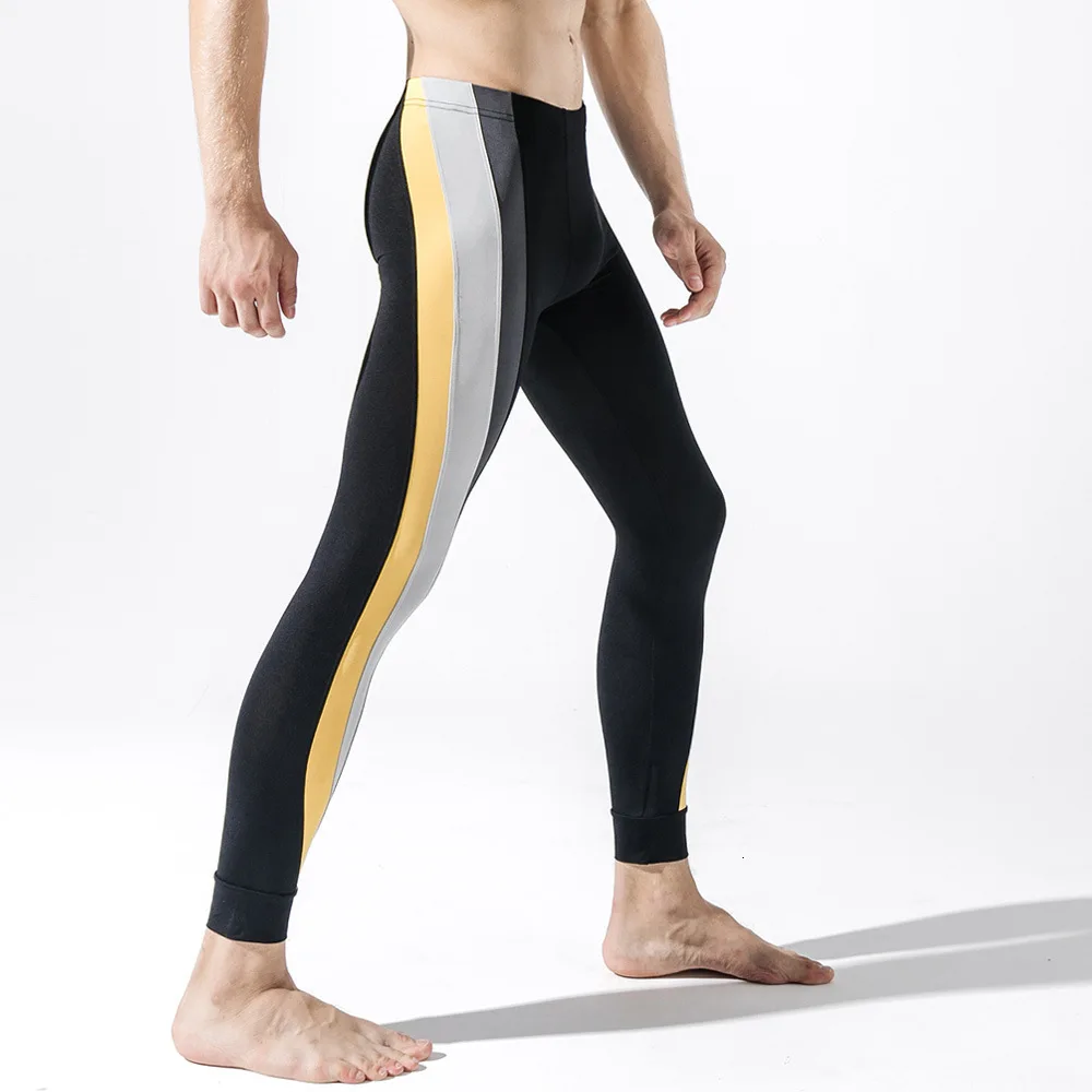 Пикантные мужские трико в контрастную полоску спортивные Леггинсы для спортзала