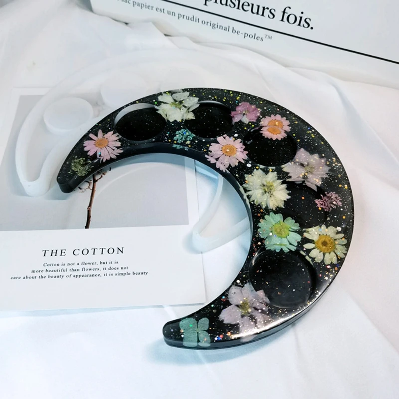 

С украшением в виде кристаллов эпоксидная смола, форма винный шкаф кронштейн держатель стакана Луна лоток силиконовые формы T84A