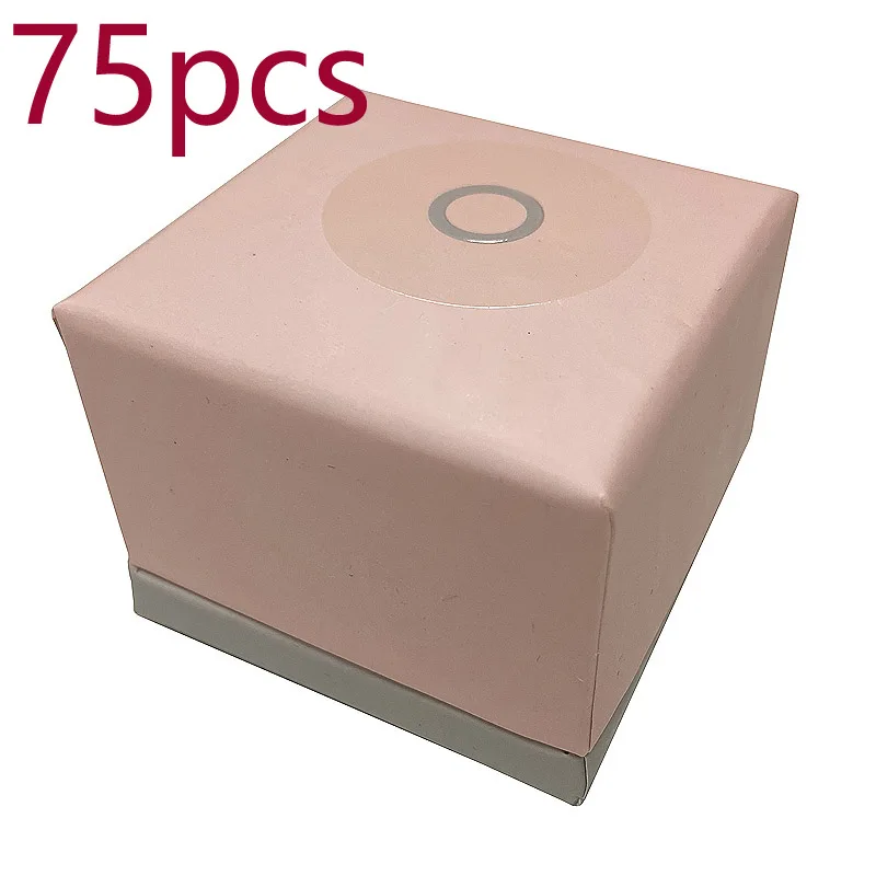 75pcs Packaging Pink Paper Ring Boxes For Earrings Charms Europe Jewelry Case for Valentine's Day Gift Wholesale Lots Bulk
