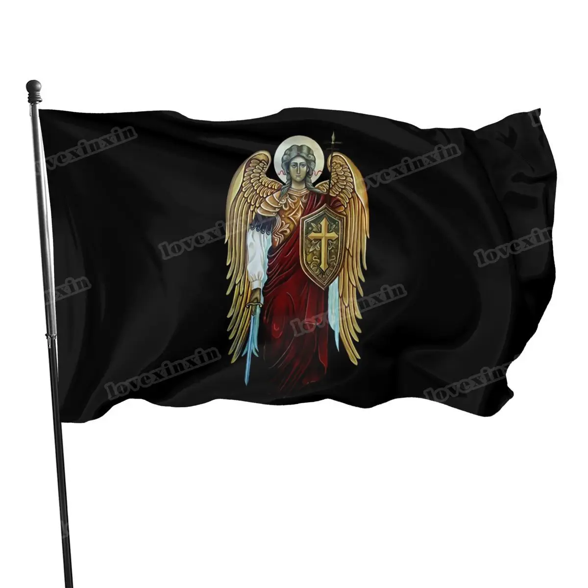 Saint Michael The Archangel Knight of God Catholic Christian Black New Holiday New Brand Novelty Man Flag