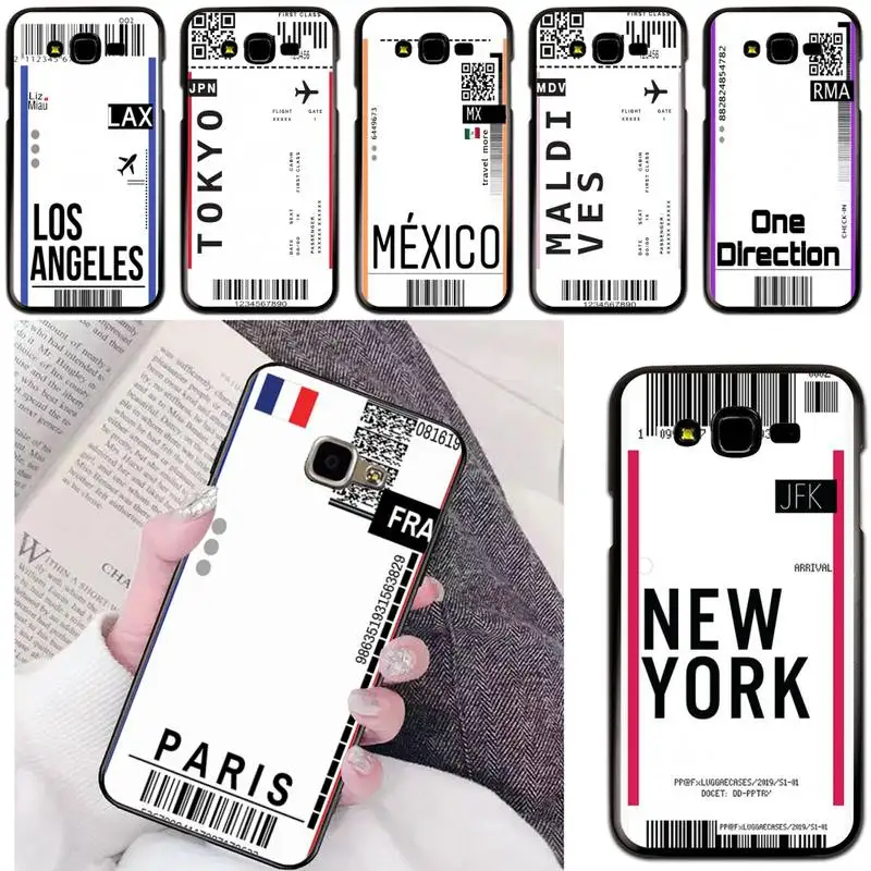 

Air Ticket City London Paris Tokyo Label Phone Case For Samsung Galaxy A50 A30S A50S A71 70 A10 A51 Soft Case Fundas