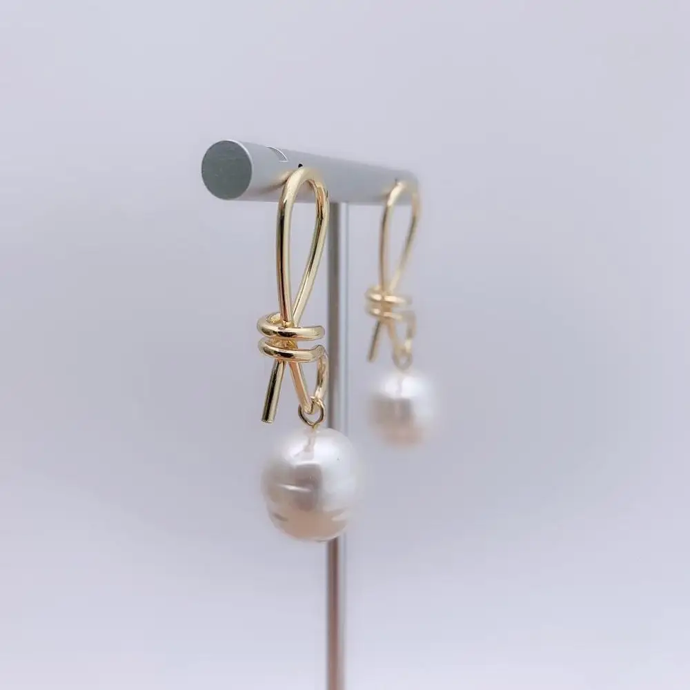 Новые золотые и белые серьги из искусственного жемчуга модные ювелирные изделия