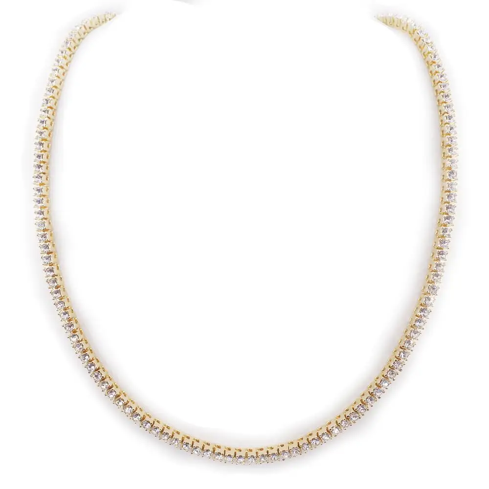 

crystal chain necklace unisex style USA design hip hop rock roll iced out men's fashion jewelry rapper women 1 row tennis chain