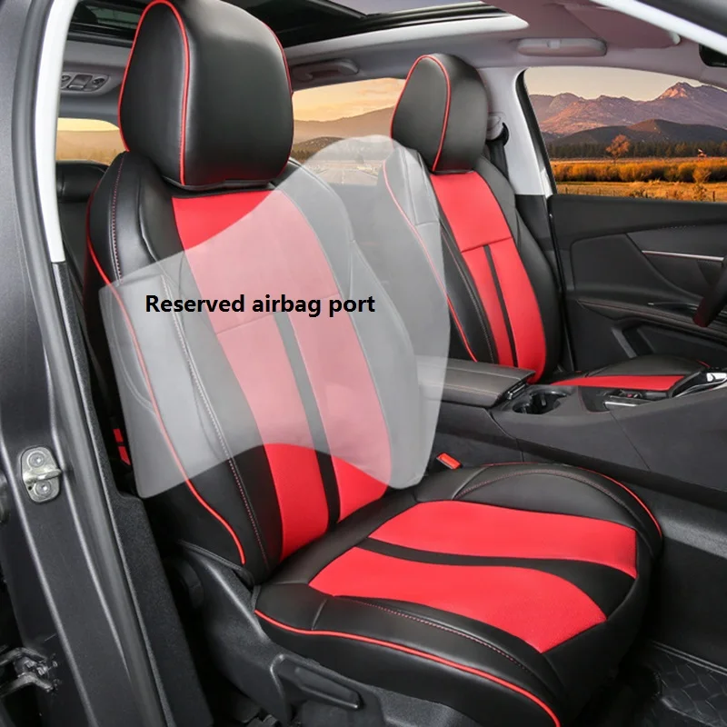 

Leather Car Seat Cover Seats Cushion Car Protector for Peugeot 5008 Waterproof 5-Seat Auto Accessories