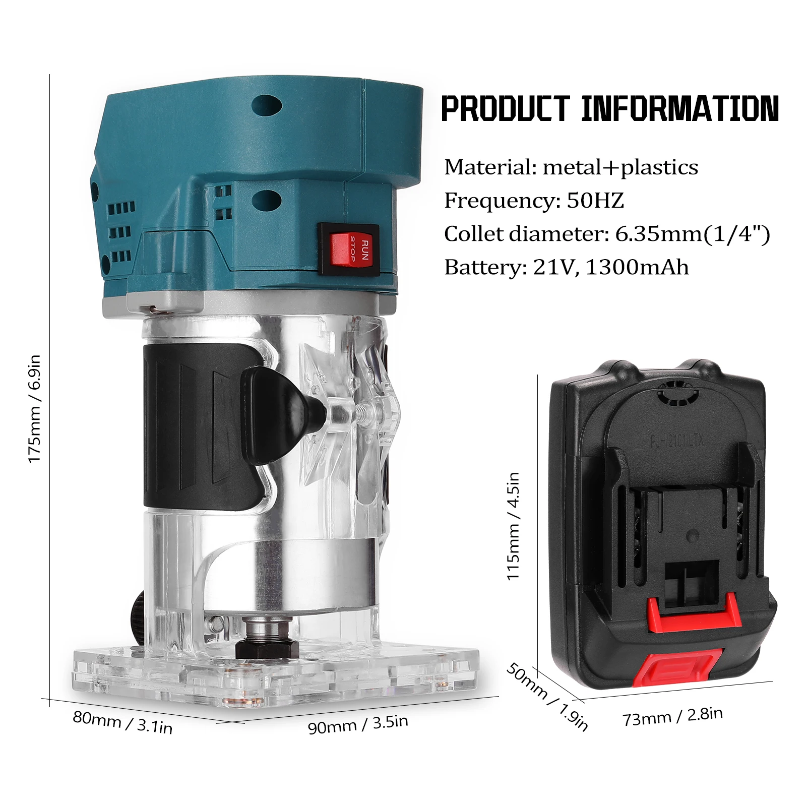

2pcs lithium battery 800W Woodworking Electric Trimmer Wood Milling Engraving Slotting Trimming Machine Carving Machine Router