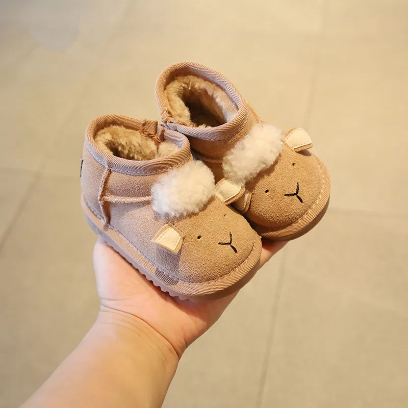 Зимняя распродажа Замшевые младенческие сапоги для снега Обувь малышей Детская