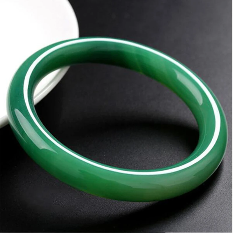

Fashion Women Jade Bangles Wholesale High Quality Natural Green Agate Bangles Grade Round Bar Bracelet Jewelry Jade Bracelet