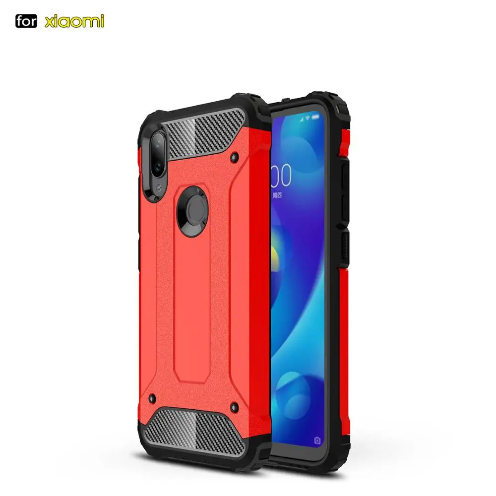 Жесткий Чехол-броня для телефона с роботом для xiaomi 8 A3 Lite explore ore Max 3 9 SE 9T CC9 E POPC F1 mix3 play redmi S2 6A Note 6 7 7A K20 PRO - Цвет: red