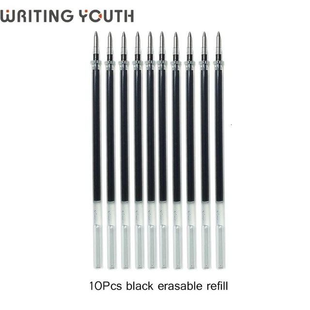 10pcs Black refills 8 шт./компл. 0,5 мм стираемая ручка Волшебная пишущая нейтральная ручка гелевая ручка - Цвет: 10pcs Black refills
