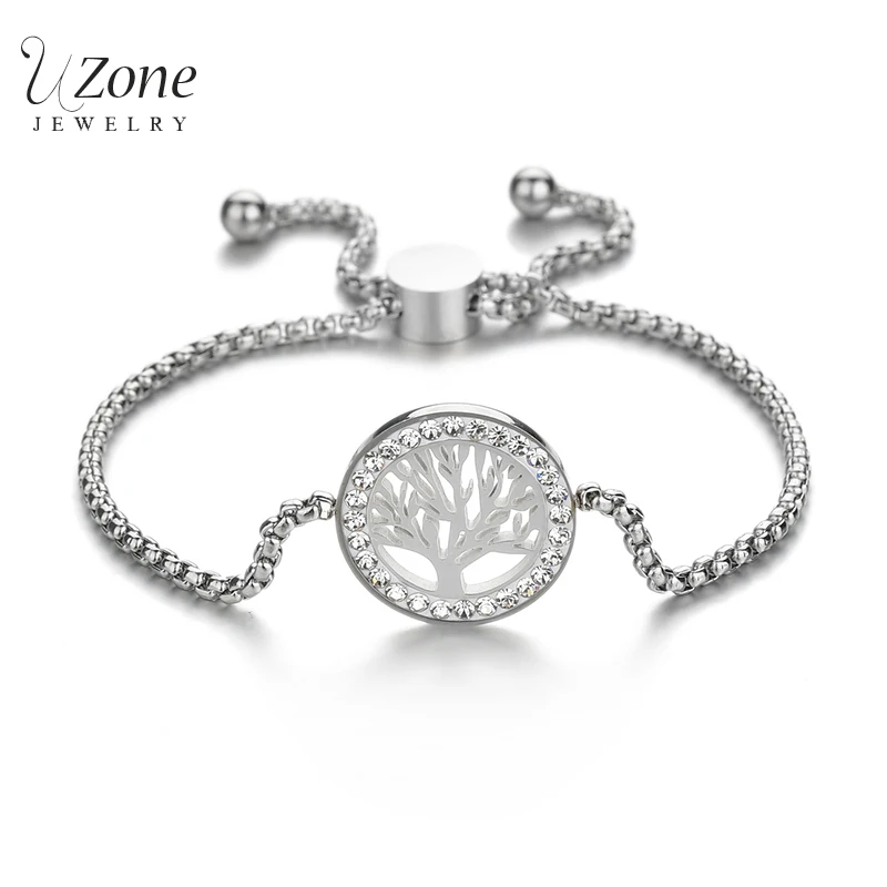 Браслет с ажурным деревом жизни из циркония нержавеющей стали|Браслеты шармами| |