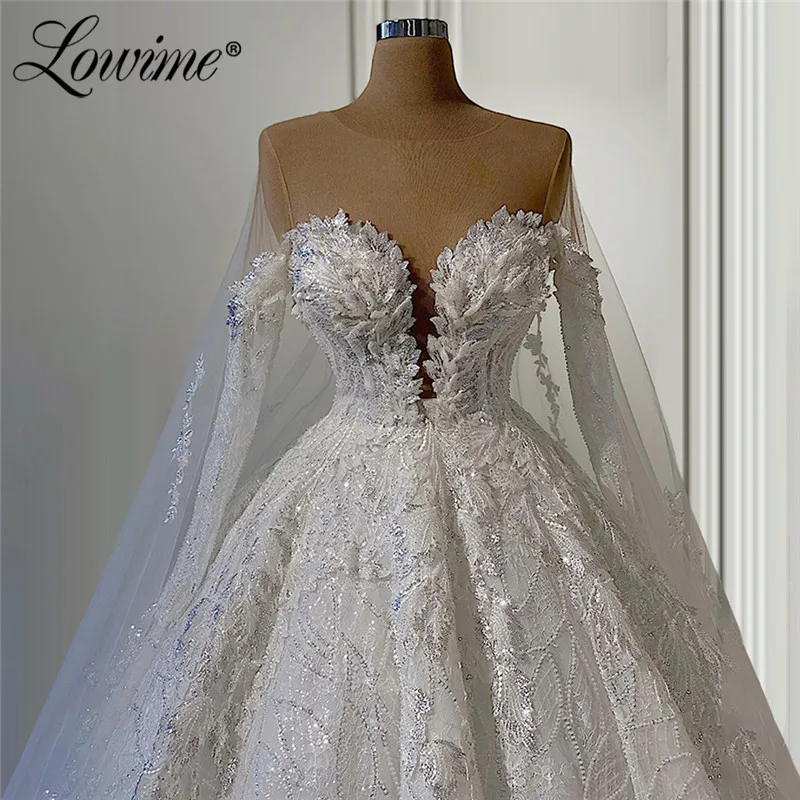 Muslim Lace Applique Wedding Dresses 2021 Plus Size Middle East Bridal Gowns Dubai Vestidos De Novias Long Sleeves Bride Dresses