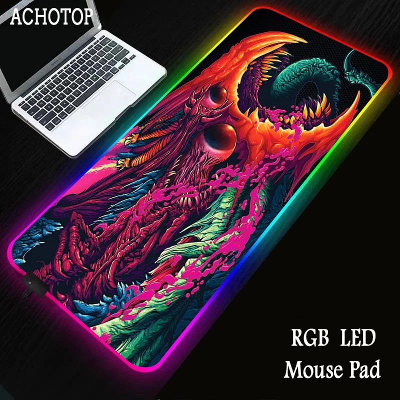 

Gaming Mousemat RGB LED Large Mouse Pad USB Wired Lighting Gaming Mousepad Keyboard Colorful Luminous for PC Mat