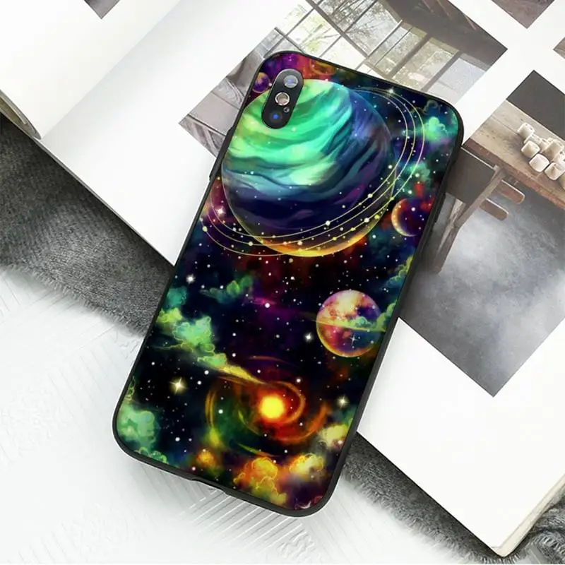 Чехол для телефона с изображением космоса Луны звезды Планеты звездного iPhone 11 8 7 6