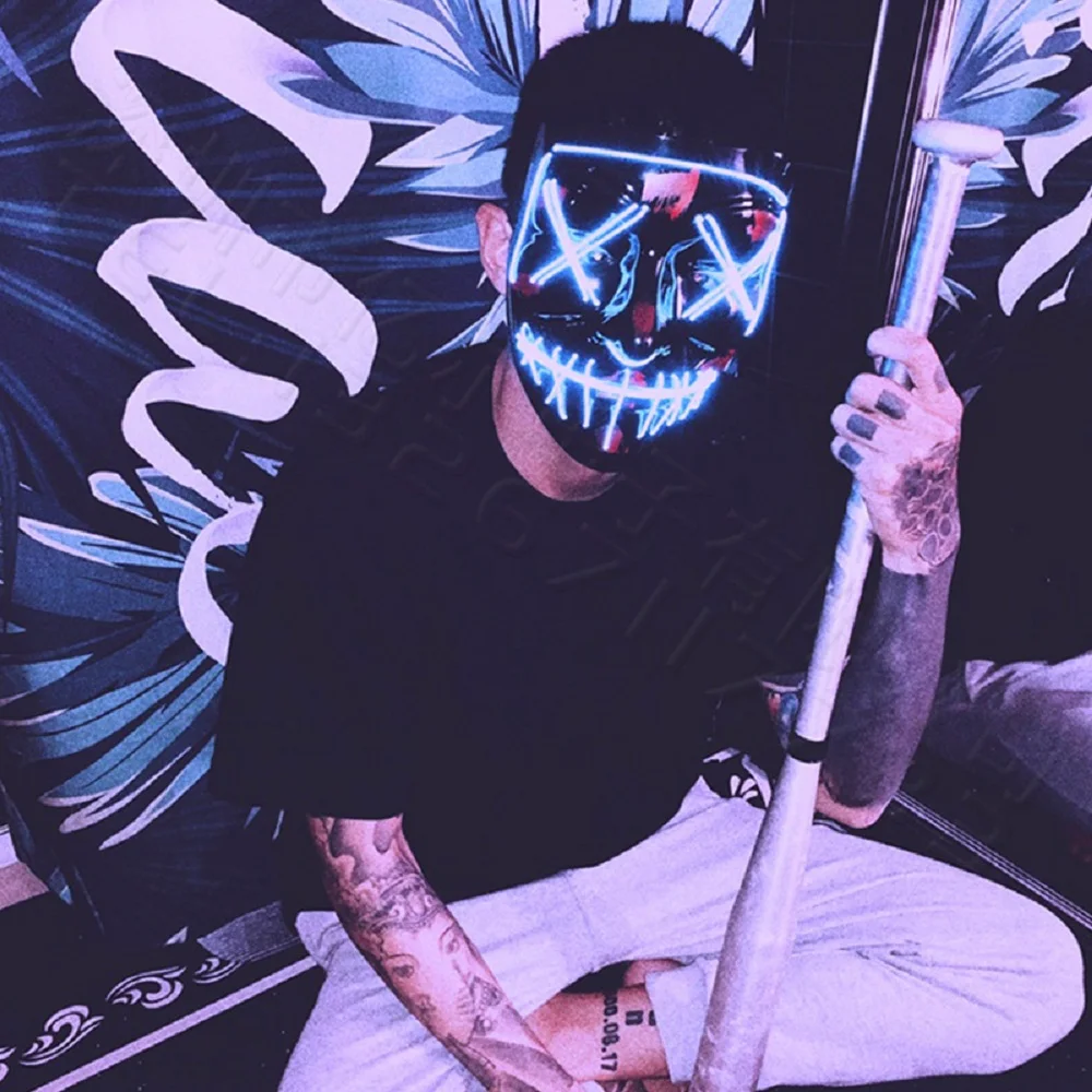 Светодиодные маски для вечевечерние НКИ на Хэллоуин светящийся в темноте Череп