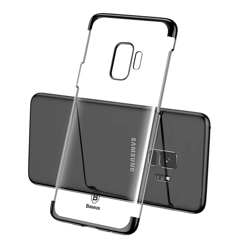 Baseus Luxury Plating Phone Case For Samsung Galaxy S9 Plus Coque Ultra Thin Soft Silicone Back Cover For Galaxy s9 Fundas - Цвет: Черный