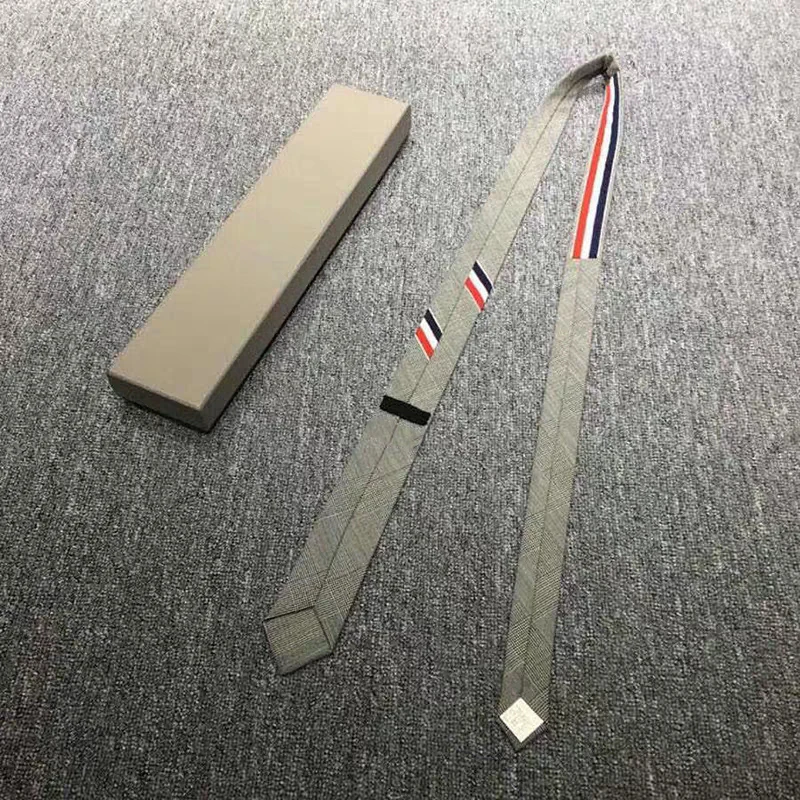 2020 Fashion TB THOM Brand Classic Men Wome Business Formal wedding Wool Striped Neck Tie Casual Shirt Dress Accessories | Аксессуары