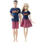 BJDBUS Mix 2 шт. наряд для куклы пары футболка платье повседневная одежда модная летняя одежда для куклы Барби аксессуары DIY игрушки