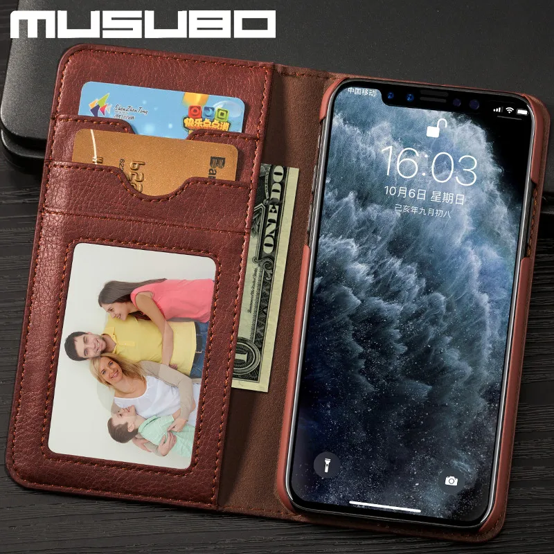 Musubo Роскошный чехол для телефона для iPhone 11 Pro Max Флип кожаный чехол s Чехол для iPhone 11 Xs Max XR X 8 7 Plus 6 Fundas кошелек Coque