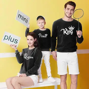 Family Sweatshirt Mother Father Daughter Son Matching Clothes King Queen Prince Princess Shirts Couple Autumn Winter Outfits 2