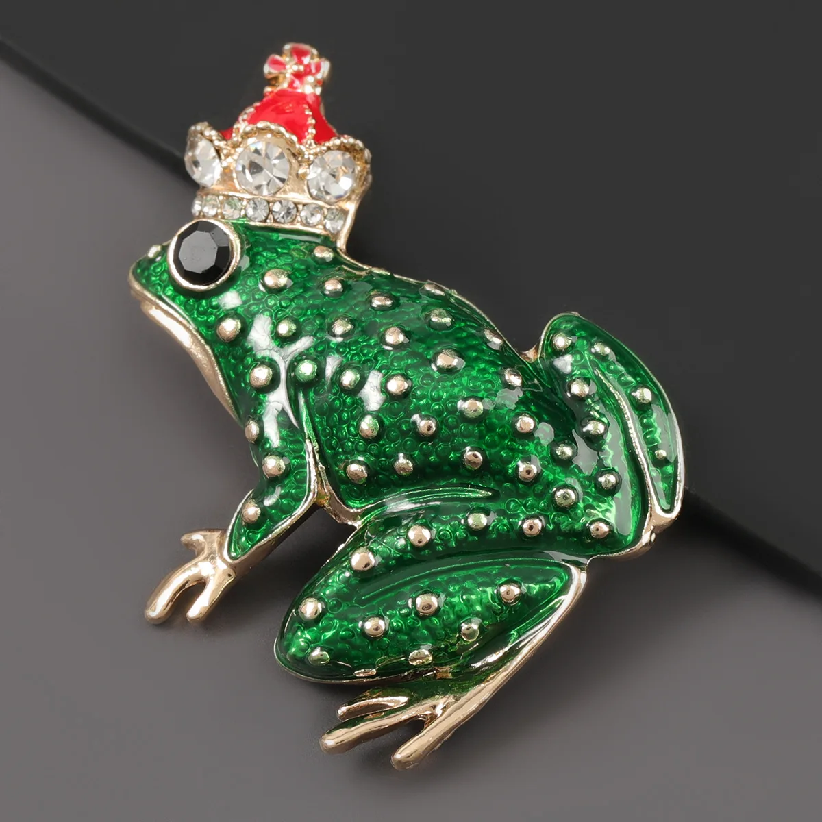 CINDY XIANG New Green Enamel Frog Rhinestones Brooches for Women Alloy Crown Animal Lapel Pins Fashion Jewelry Gifts Accessories | Украшения