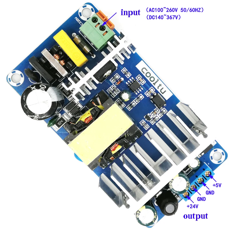 Высокая Мощность преобразователь переменного тока в постоянный 220V DC/DC 24V 4A 5V 1A 120