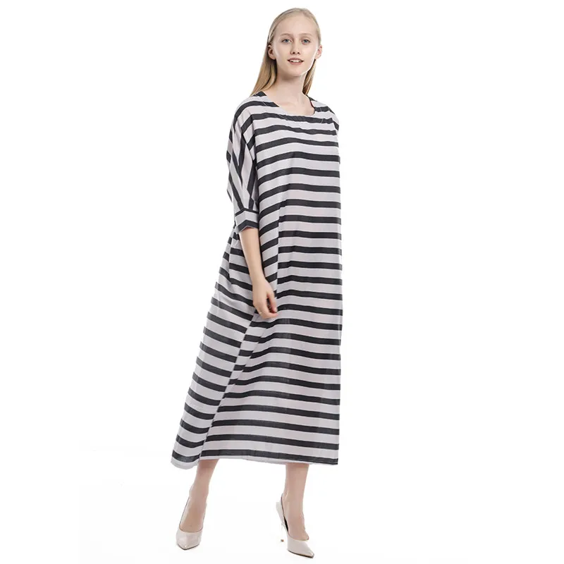 Повседневное Полосатое платье с коротким рукавом модное летнее женское круглым