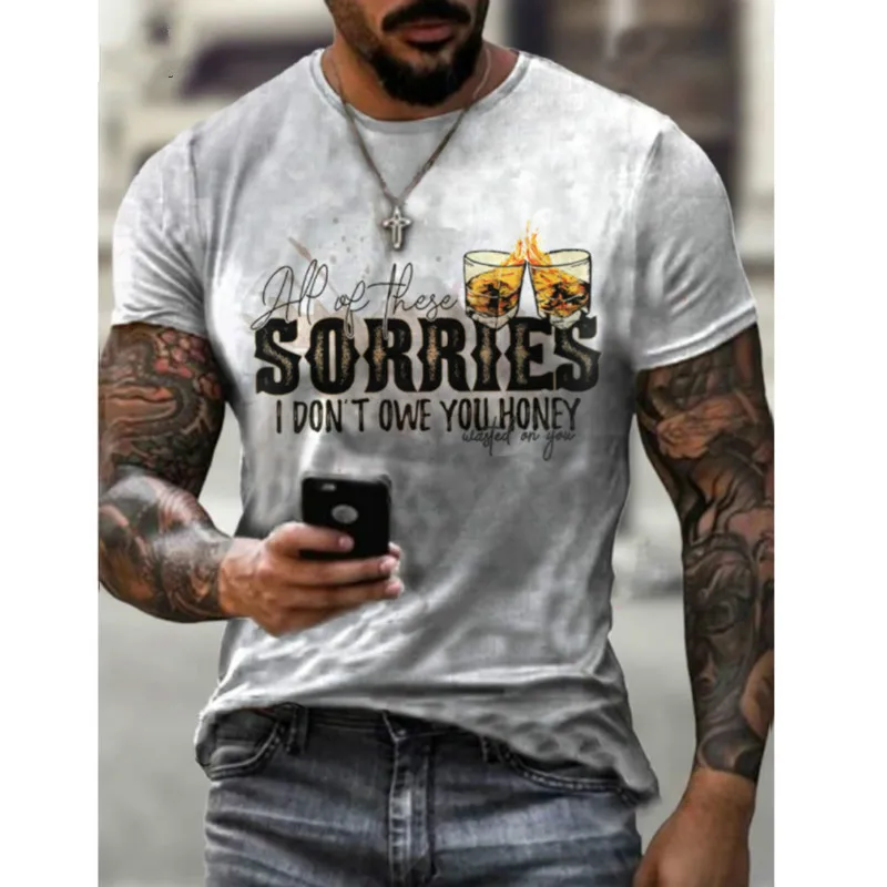 

Men's T-shirt Fashion 3D Printing Top Sexy Men's Men's 2021 Summer Personality Trend New Casual T-shirt Men's Men's Large Size
