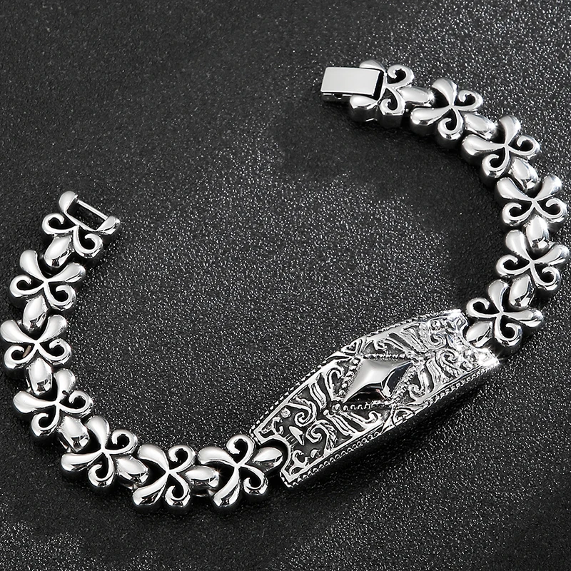 Браслет-цепочка мужской из нержавеющей стали винтажный браслет на руку цвет