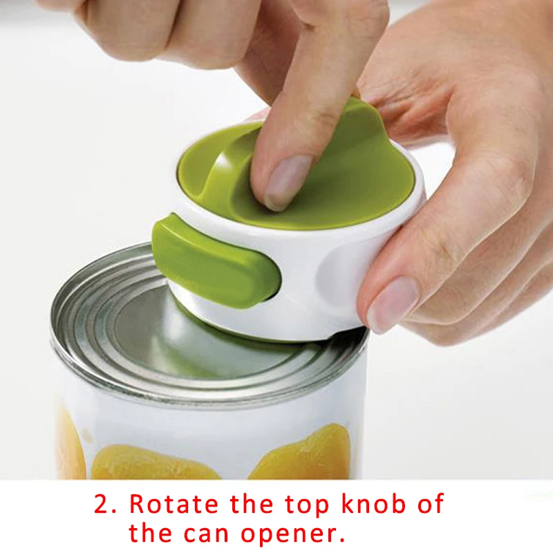 

1Pcs Multifunctional Portable Manual Green Kitchen Tool ABS Plastic/Stainless Steel Can Opener Universal Rotatable