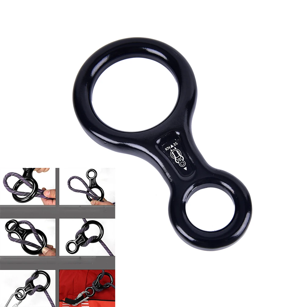 Черный 35KN 8 Rappel скалолазание сплав Шестерня спасательный спуск для кемпинга