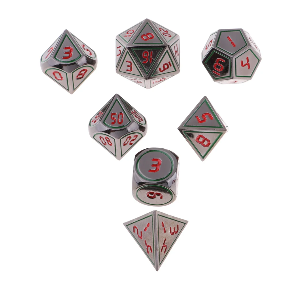 7 шт многогранные игральные кости многогранный Набор кубиков D4 D6 D8 D10 D12 D20 для D &amp