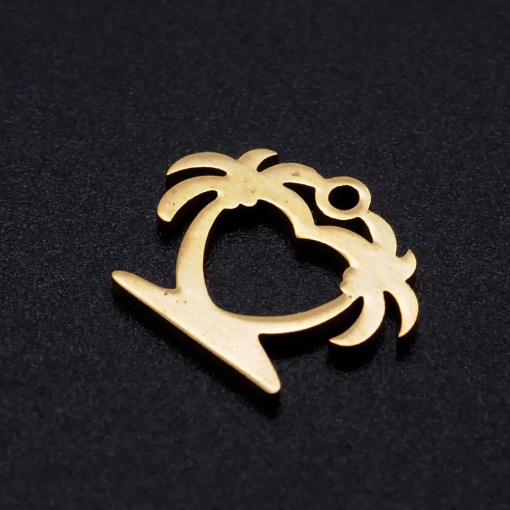 5 шт./лот Кокосовая пальма из нержавеющей стали самодельные подвески оптом никогда не ржавеют высоко полированная темная фабричная распродажа.