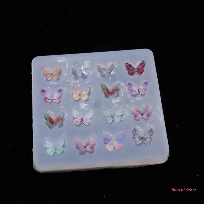 

Shiny Glossy Silicone Resin Molds Mini Butterfly Hairpin Mold DIY Keychain Pendant Jewelry Epoxy Resin Crafting Molds