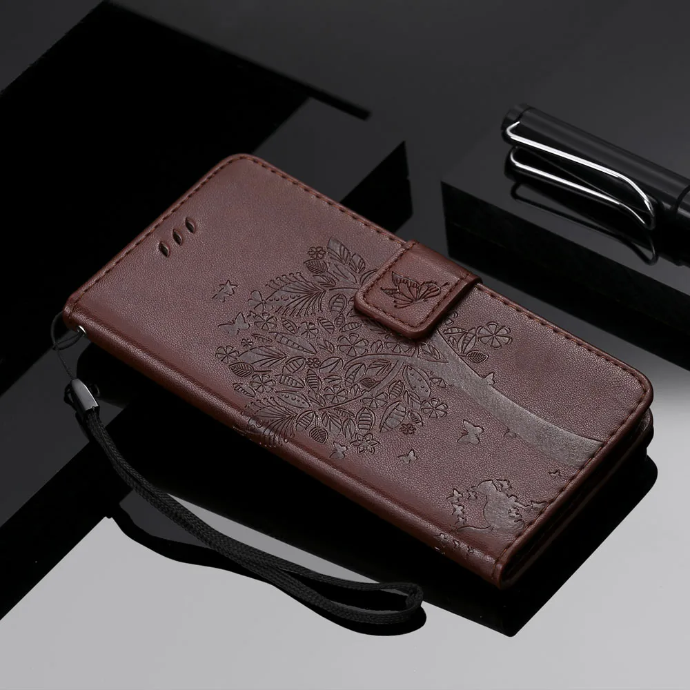 Brown Для LG K7 2017X230X230 чехол, великолепный кошелек с бабочками и цветами, кожаный чехол для LG K 7 LGK7 LGX230 LG-x230 - Цвет: Brown