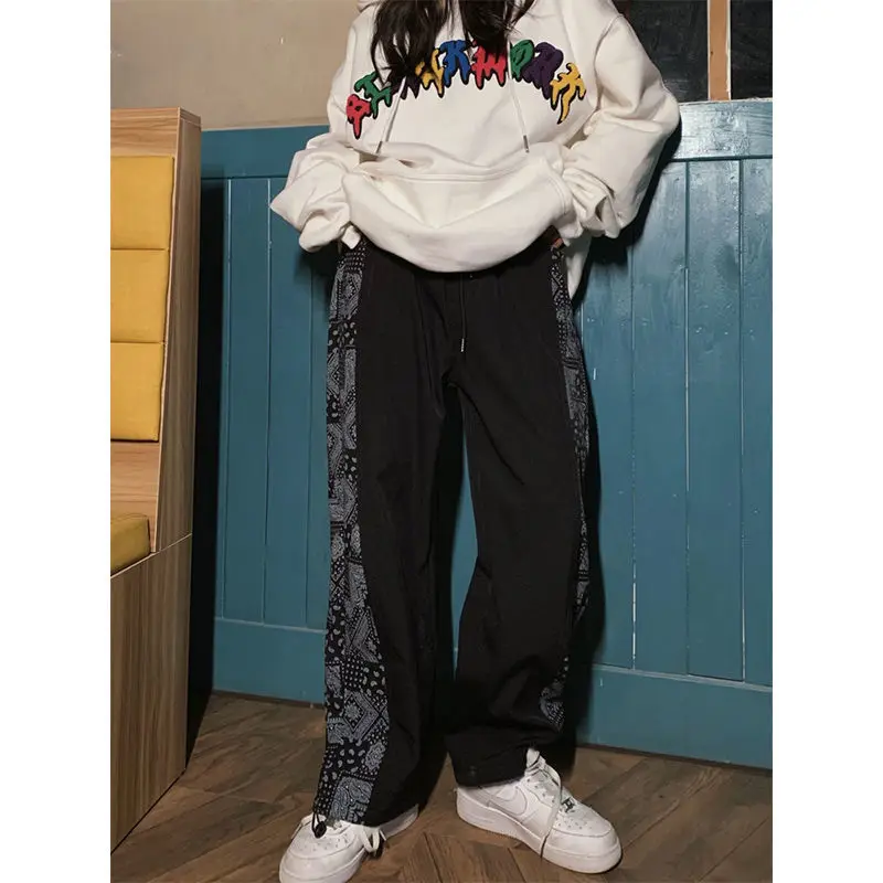 

Cashew Flower Casual Pants women's Autumn 2021 Harajuku Style High Waist Straight Wild Korean Version of the Footwear Trend Ins